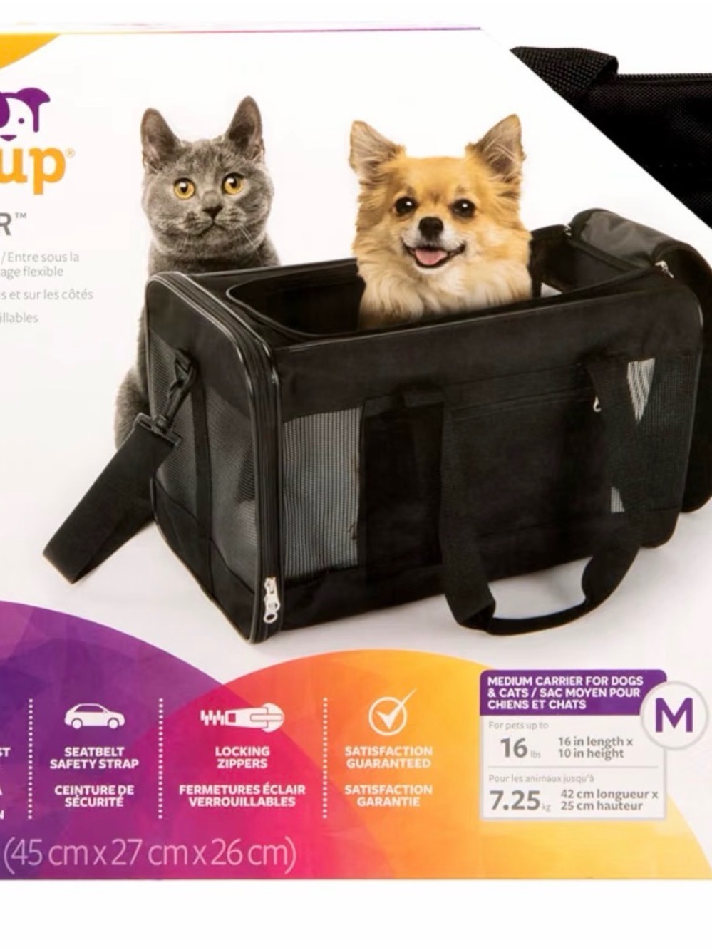 Medium Black Pet Carrier for Cats & Dogs - Brand: brand new